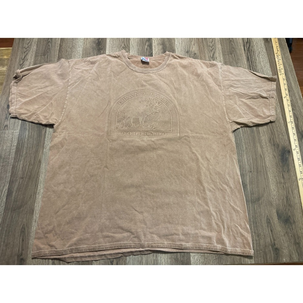 Shirt, Men's Size 3XL, Brown, Grand Lake Colorado, Made in USA